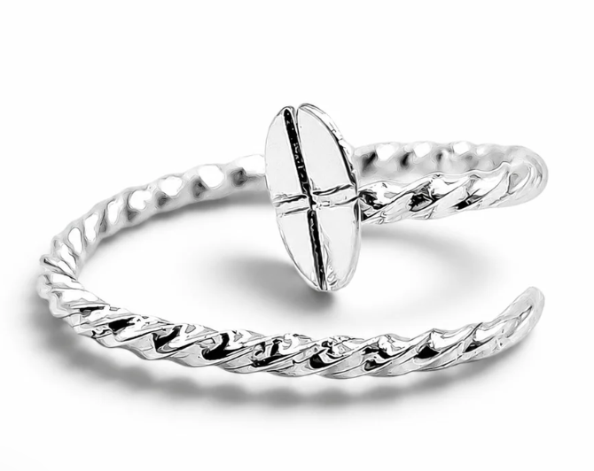 Anillo Torzal Plata Ley 925