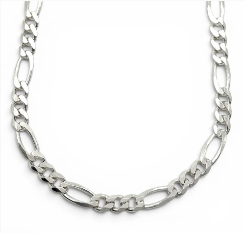 Cadena Figaro Lisa 4mm Plata Ley 925
