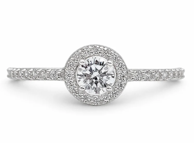 Anillo Zirconia Blanca Plata Ley 925