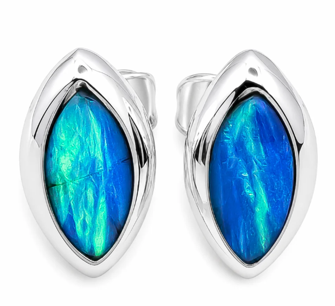 Arete Semilla Aqua Plata Ley 925