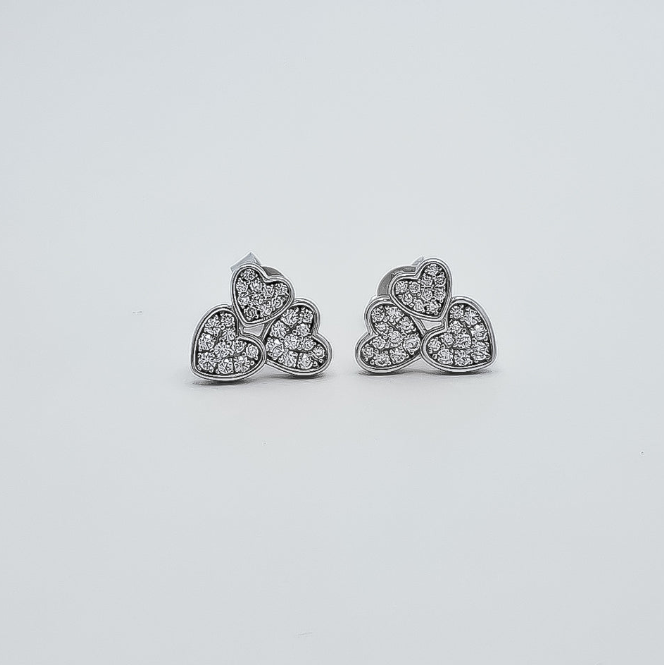 Arete 3 Corazones Zirconia