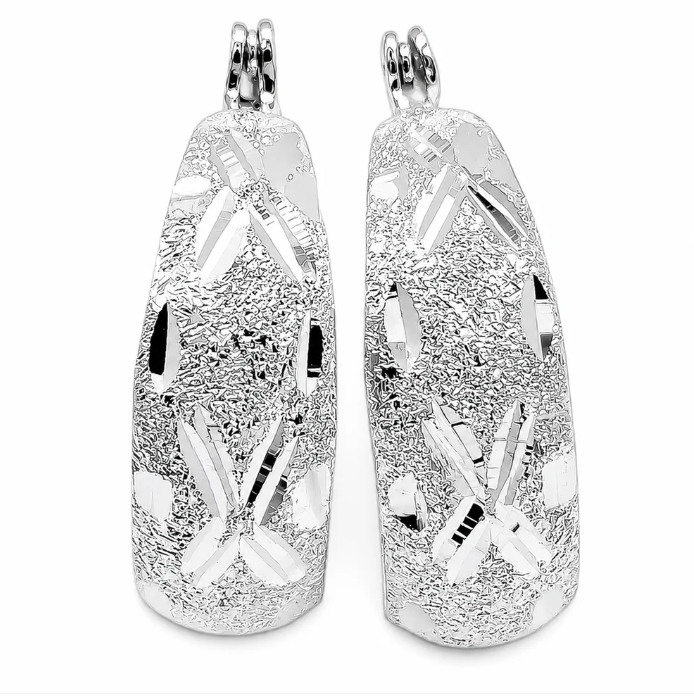 Arracada X Diamantada Plata Ley 925