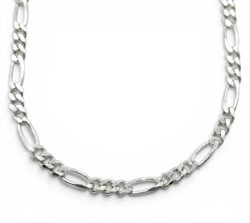 Cadena Figaro Lisa 3mm Plata Ley 925