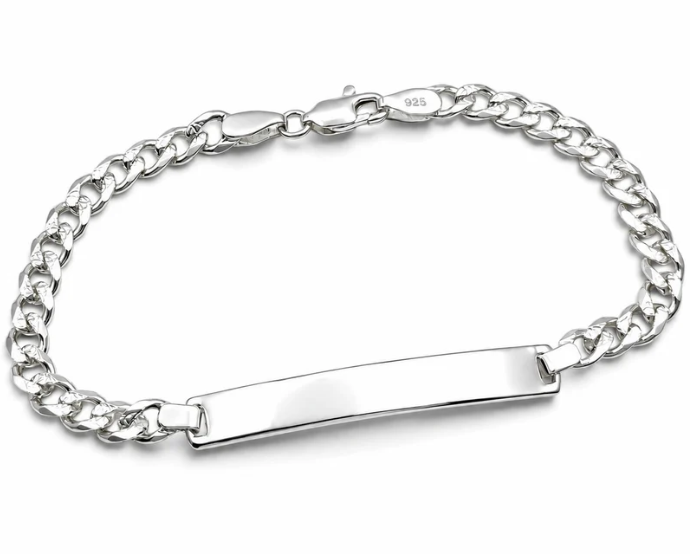 Esclava Cubana Diamantada 5mm Plata Ley 925
