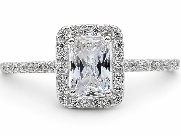 Anillo Cuadro Zirconia Plata Ley 925