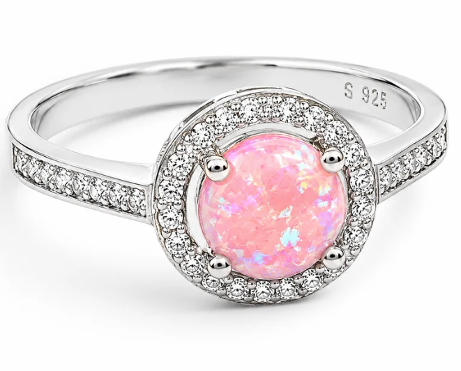 Anillo Opalo Rosa