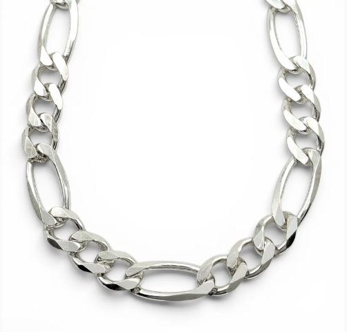 Cadena Figaro Lisa 7mm Plata Ley 925