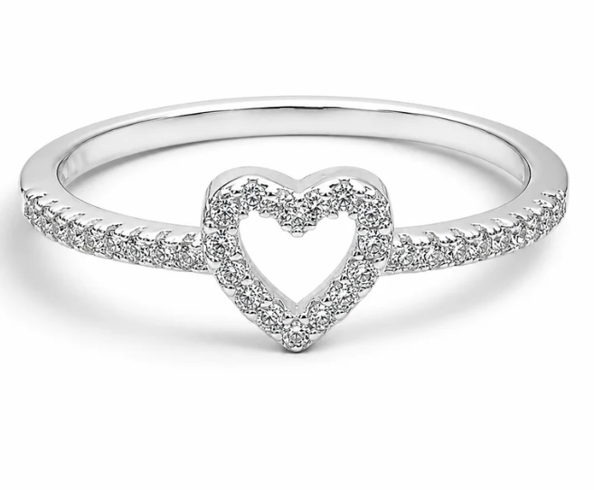 Anillo Corazon Zirconia Plata Ley 925