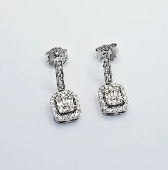 Arete Cuadro Largo Zirconia