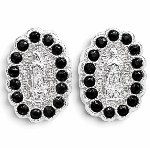 Broquel Virgen Negro Plata Ley 925