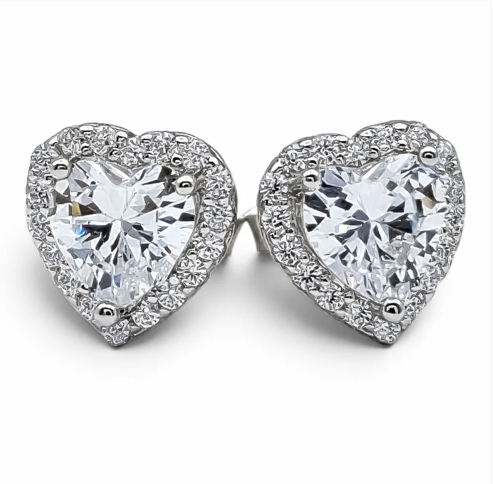 Arete Corazon Zirconia Plata Ley 925