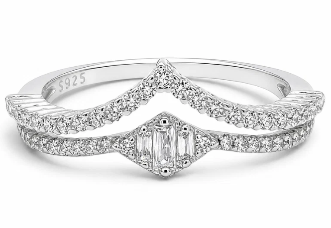 Anillo Zirconia Pico Plata Ley 925
