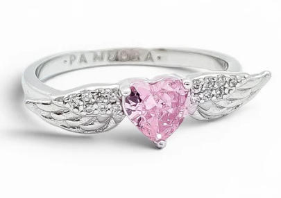 Anillo Alas Corazon Rosa