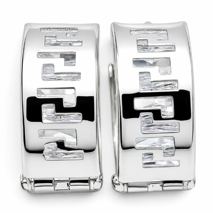 Hugguies Grecas Plata Ley 925
