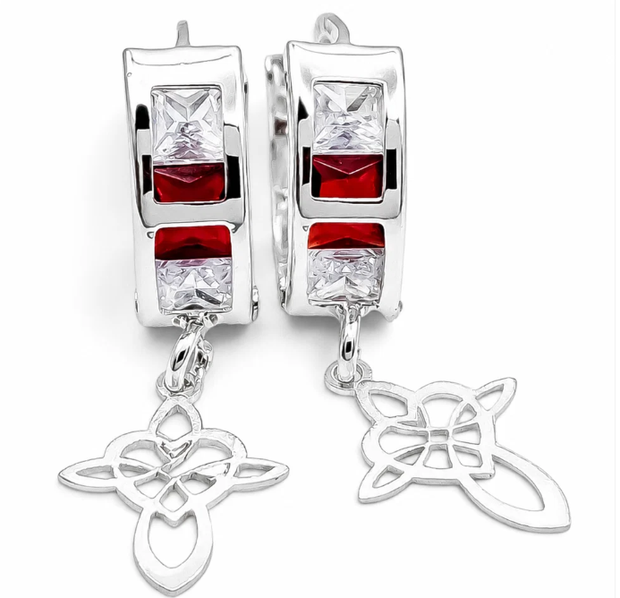 Hugguies Nudo Corazon Roja Plata Ley 925