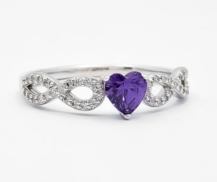 Anillo Corazon Morado