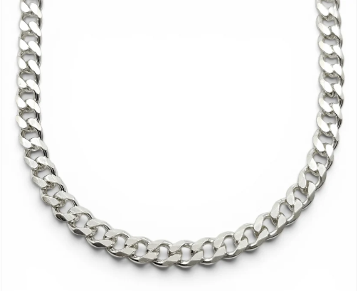 Cadena Cubana Lisa 4mm Plata Ley 925