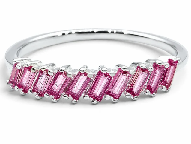 Anillo Zirconia Fiusha Plata Ley 925