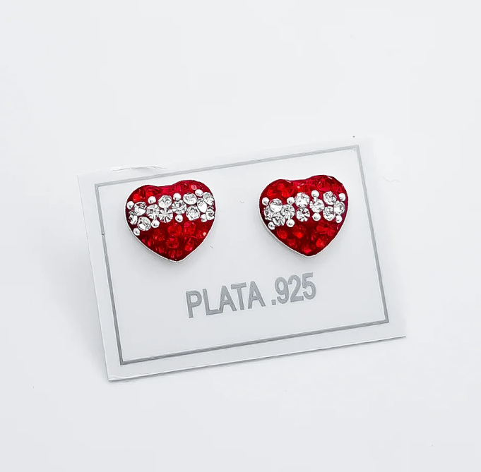 Arete Corazon Rojo