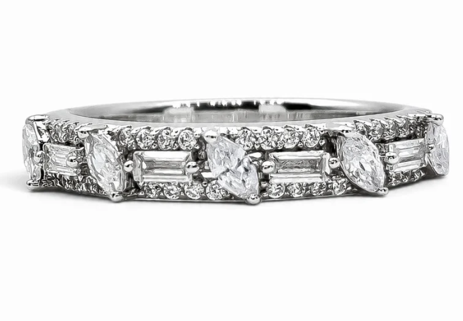 Anillo Zirconias Plata Ley 925
