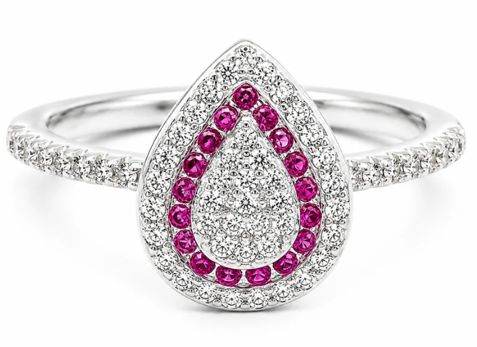 Anillo Gota Zirconia Fiusha