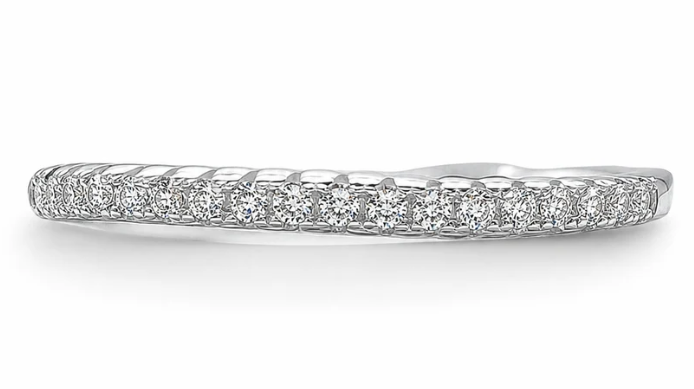 Anillo Delgado Zirconias Plata Ley 925