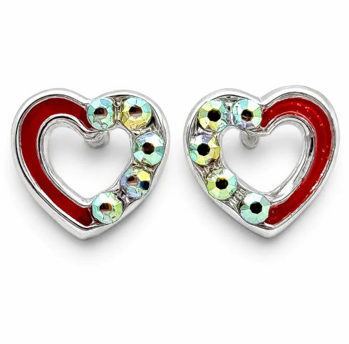 Broquel Corazon Rojo Plata Ley 925
