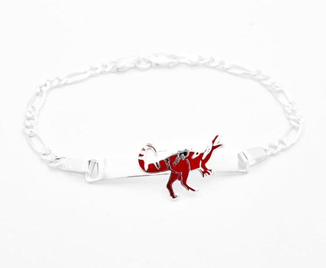 Esclava 3mm Dinosaurio Roja