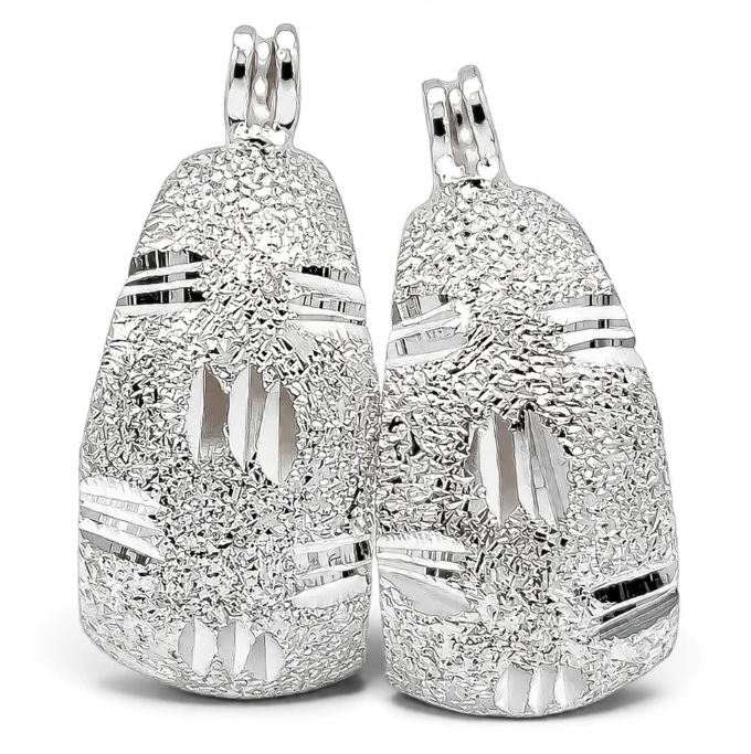 Arracada Diamantada Plata Ley 925