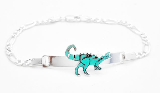 Esclava 3mm Dinosaurio Azul
