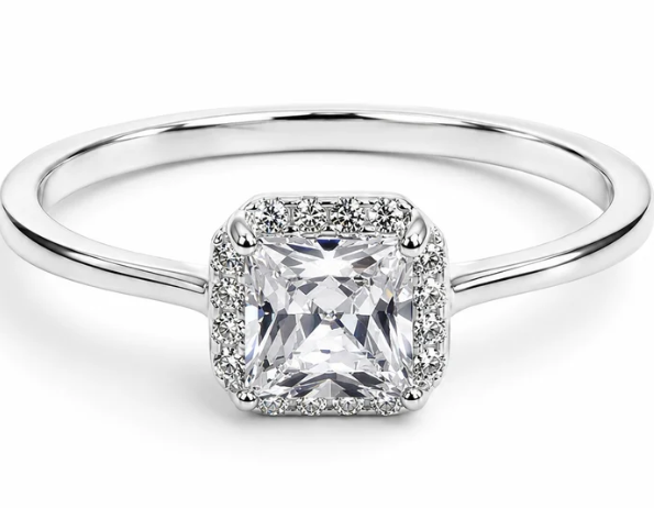 Anillo Zirconia Cuadro Plata Ley 925