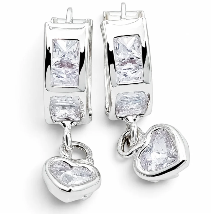 Hugguies Corazon Zirconia Plata Ley 925