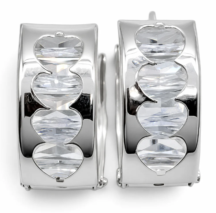 Hugguies Zirconia Blanca Plata Ley 925