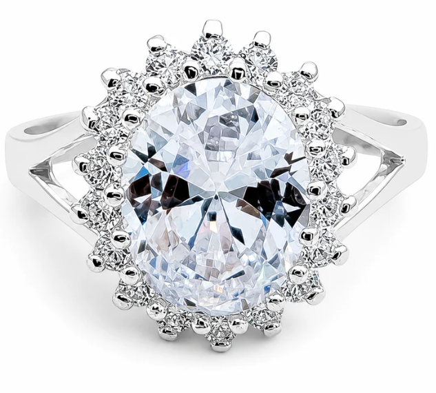 Anillo Zirconia Blanca Plata Ley 925