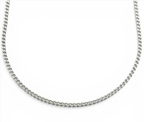 Cadena Cubana Lisa 1mm Plata Ley 925
