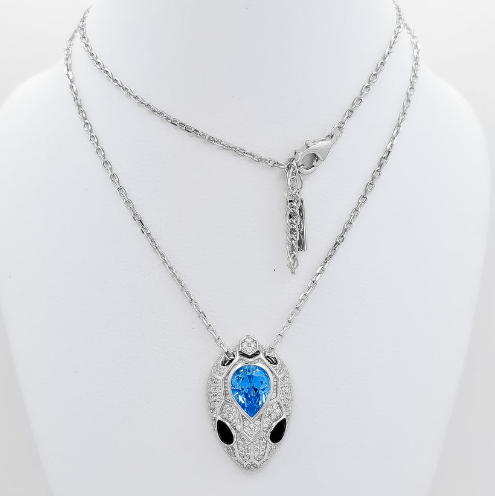 Collar Cabeza Serpiente Zirconia