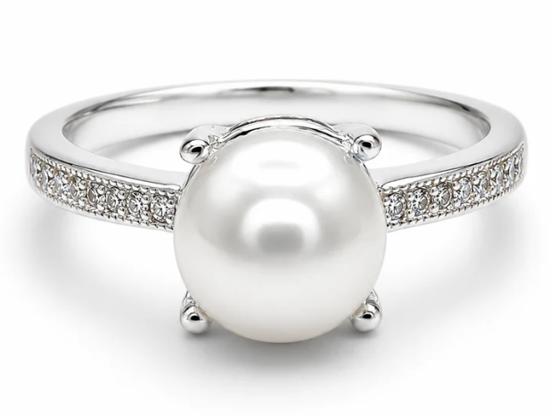 Anillo Perla Plata Ley 925