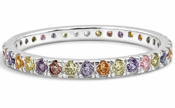 Anillo Multicolor Plata Ley 925